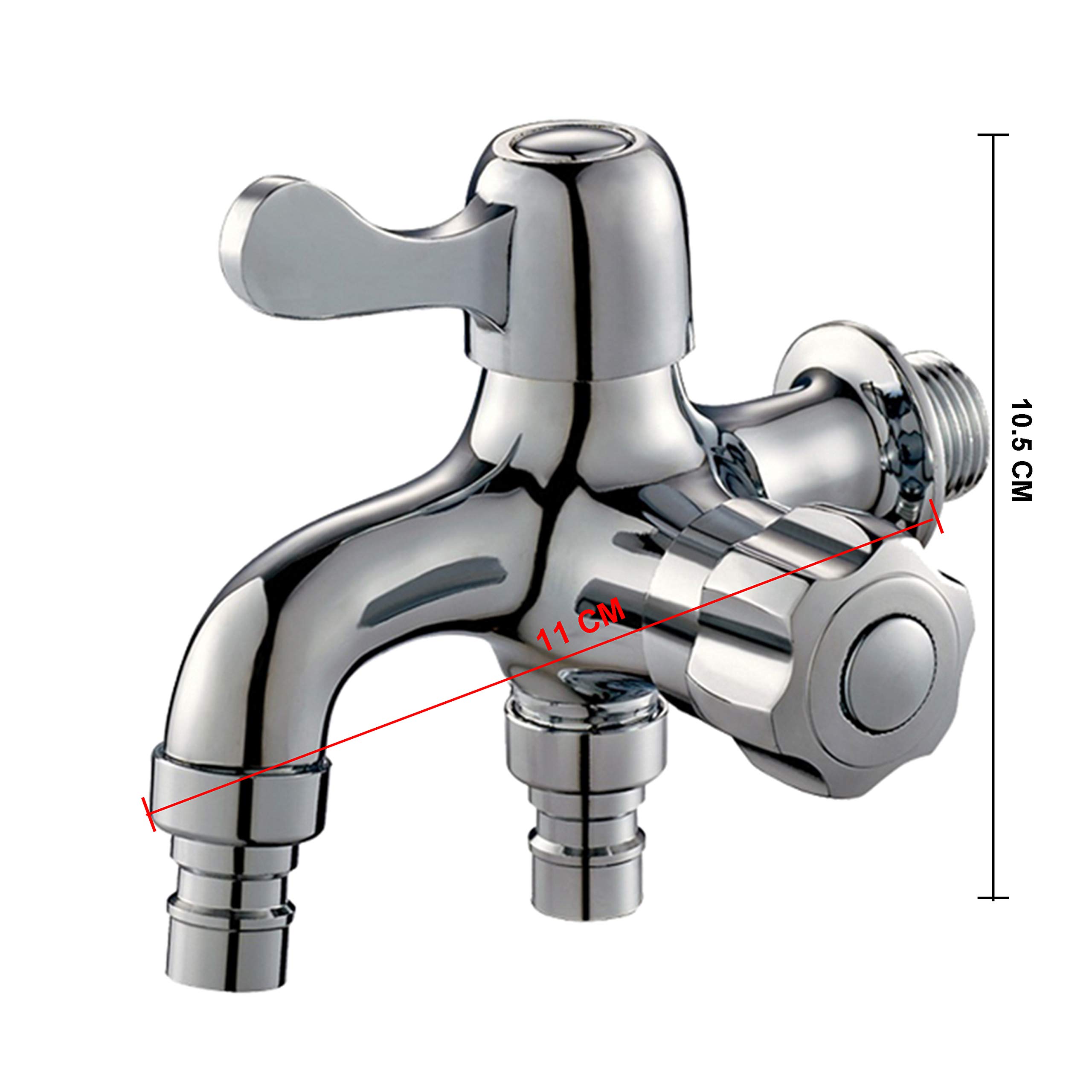 Amazon | Wovier 洗濯機用水栓 双口 散水 に カラン 吐水 クロム処理